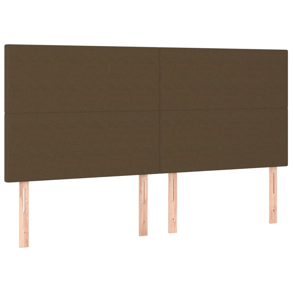 Tête de lit à LED Marron foncé 200x5x118/128 cm Tissu Têtes et pieds de lit vidaXL   