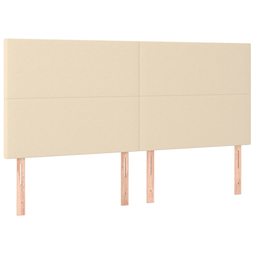 Tête de lit à LED Crème 200x5x118/128 cm Tissu Têtes et pieds de lit vidaXL   