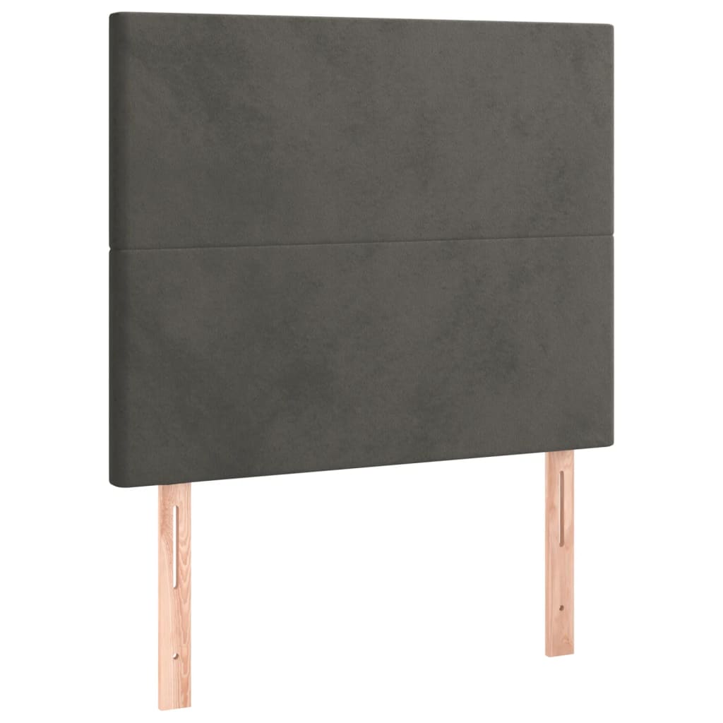 Tête de lit à LED Gris foncé 80x5x118/128 cm Velours Têtes et pieds de lit vidaXL   