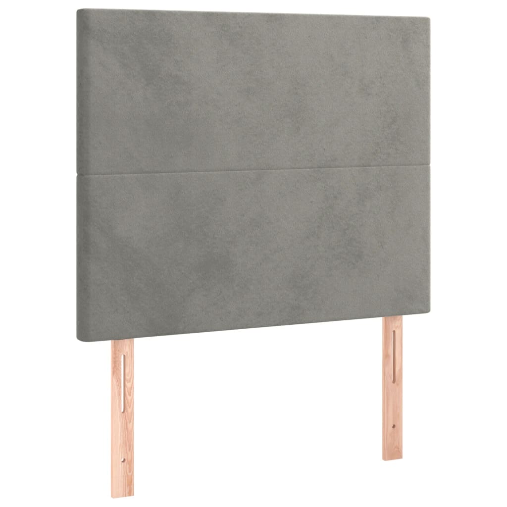 Tête de lit à LED Gris clair 90x5x118/128 cm Velours Têtes et pieds de lit vidaXL   