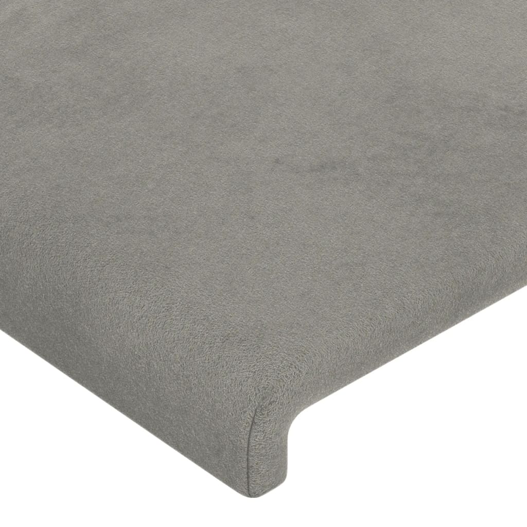 Tête de lit à LED Gris clair 90x5x118/128 cm Velours Têtes et pieds de lit vidaXL   