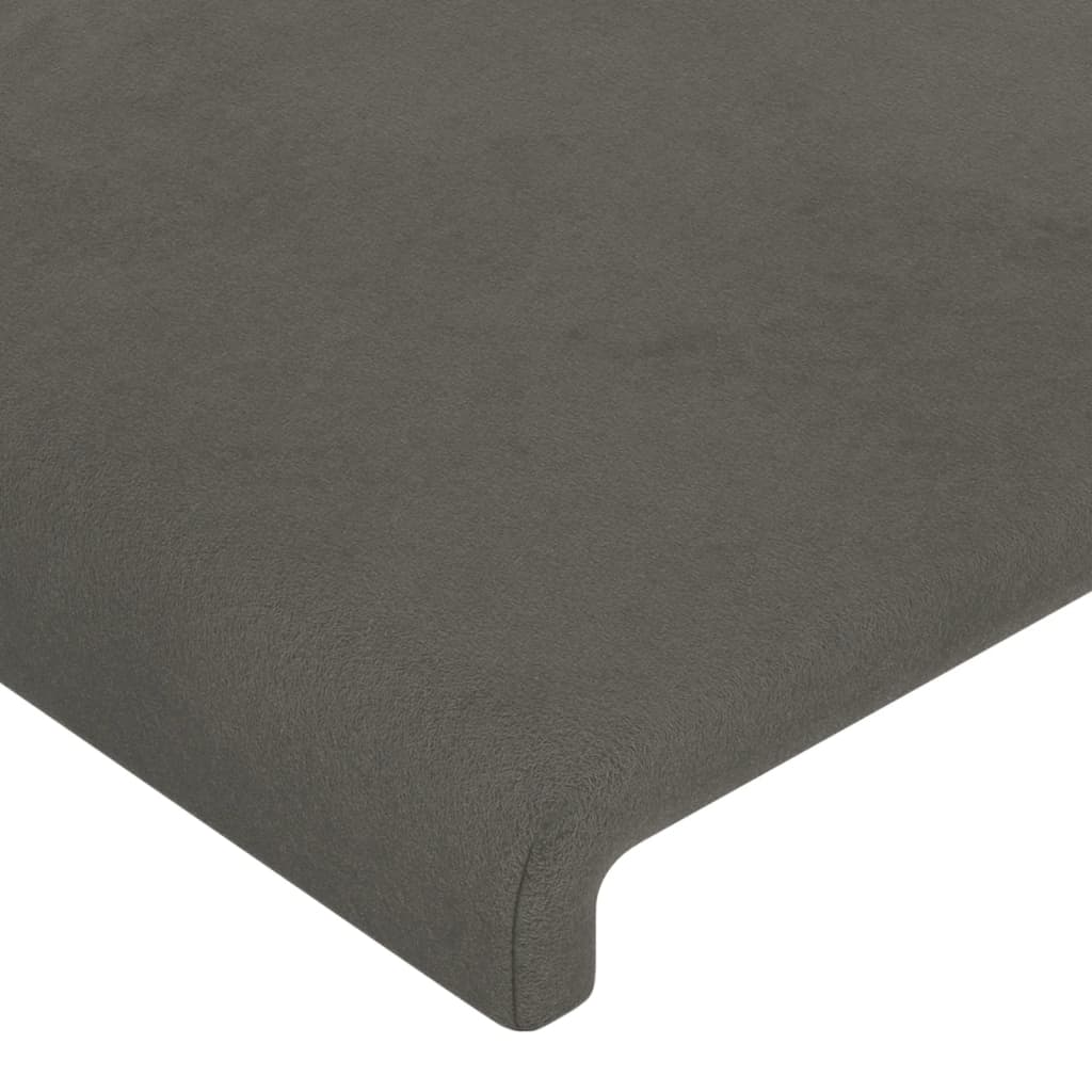 Tête de lit à LED Gris foncé 90x5x118/128 cm Velours Têtes et pieds de lit vidaXL   