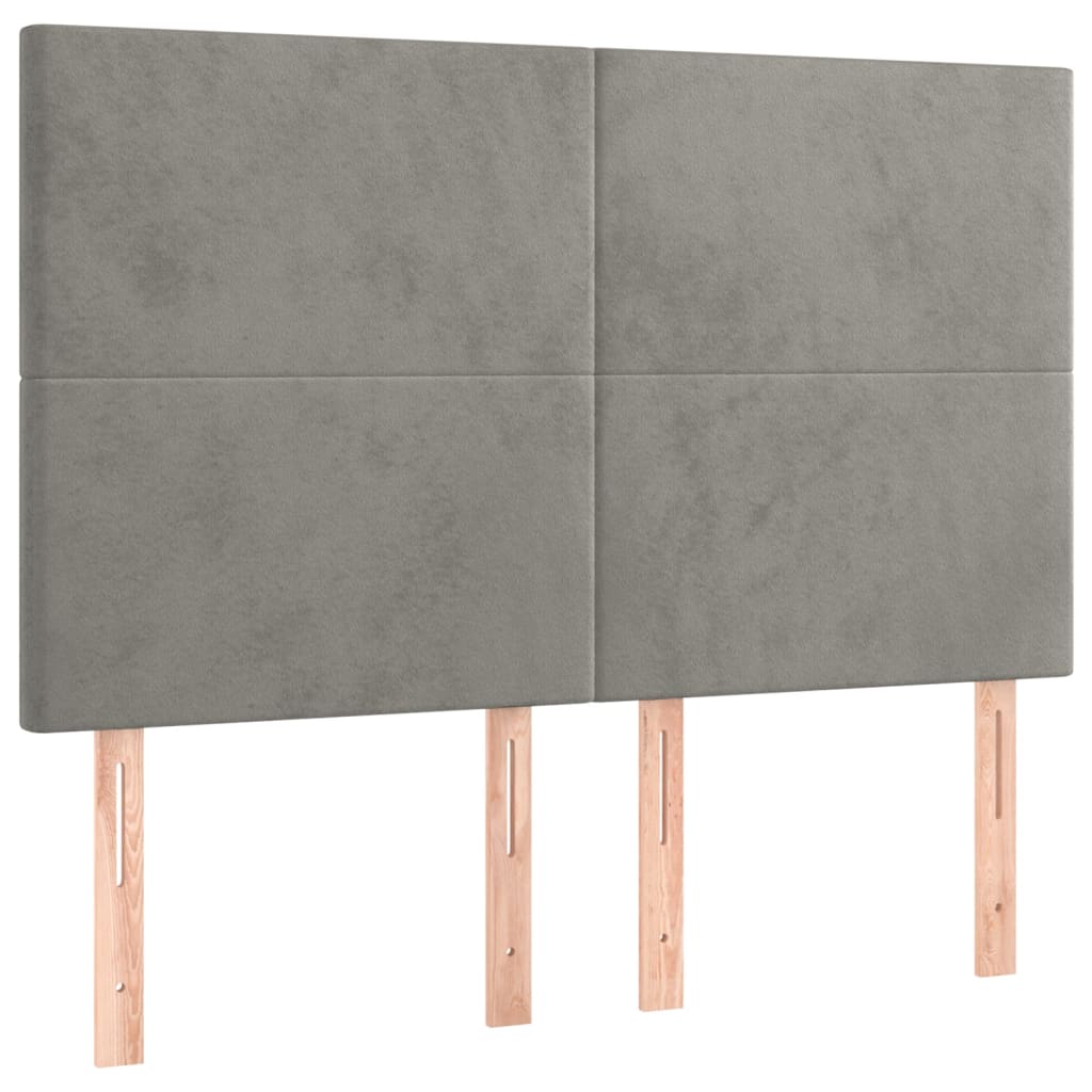 Tête de lit à LED Gris clair 144x5x118/128 cm Velours Têtes et pieds de lit vidaXL   