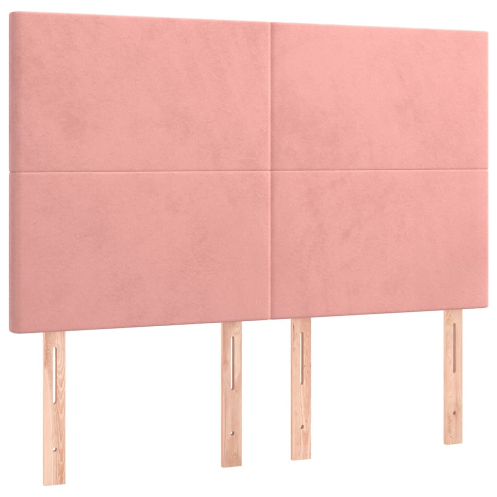 Tête de lit à LED Rose 144x5x118/128 cm Velours Têtes et pieds de lit vidaXL   