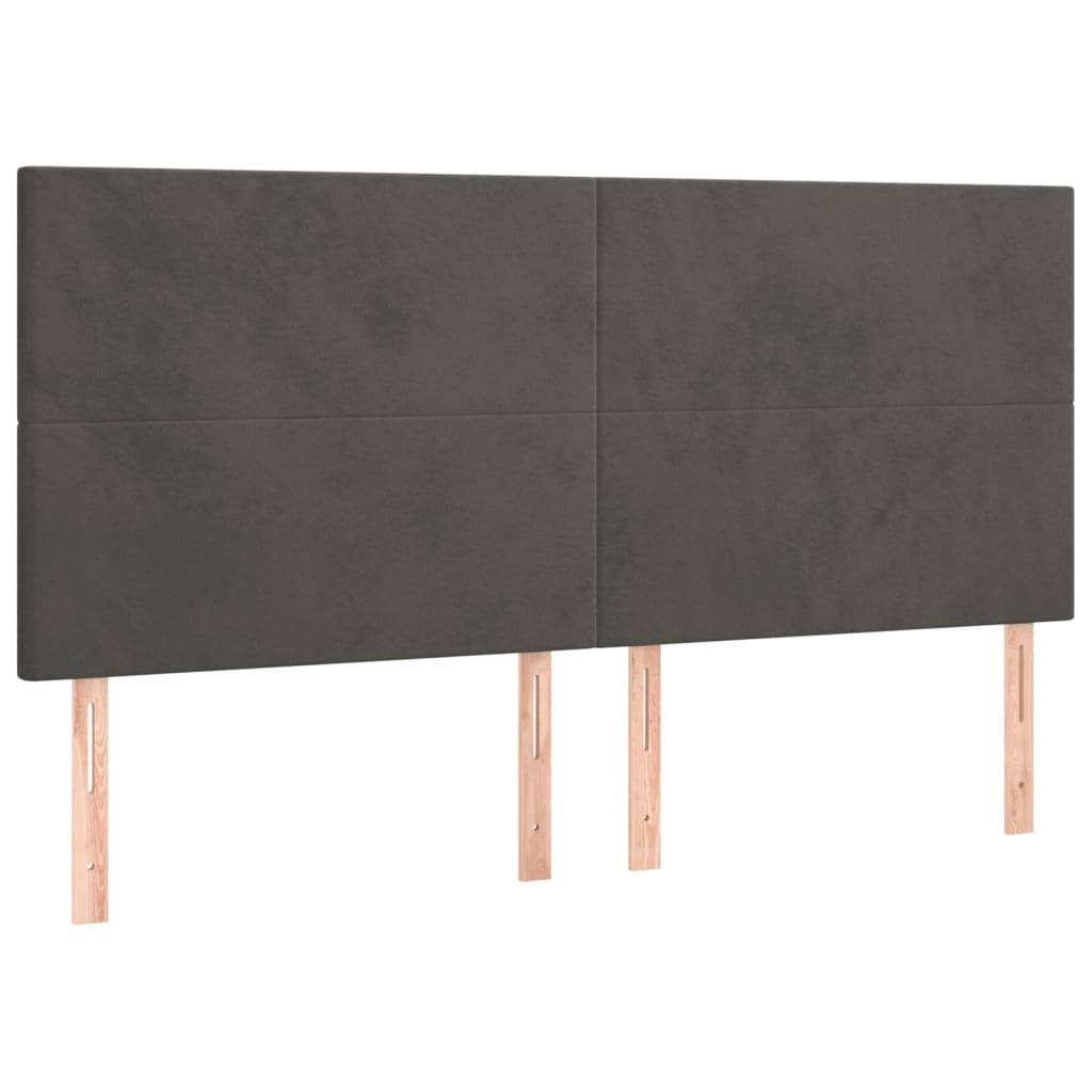 Tête de lit à LED Gris foncé 180x5x118/128 cm Velours Têtes et pieds de lit vidaXL   