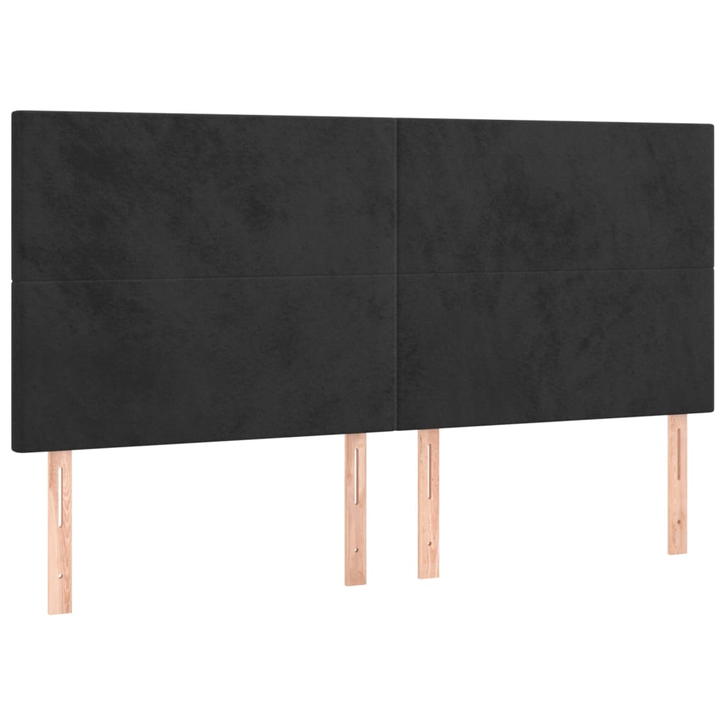 Tête de lit à LED Noir 200x5x118/128 cm Velours Têtes et pieds de lit vidaXL   