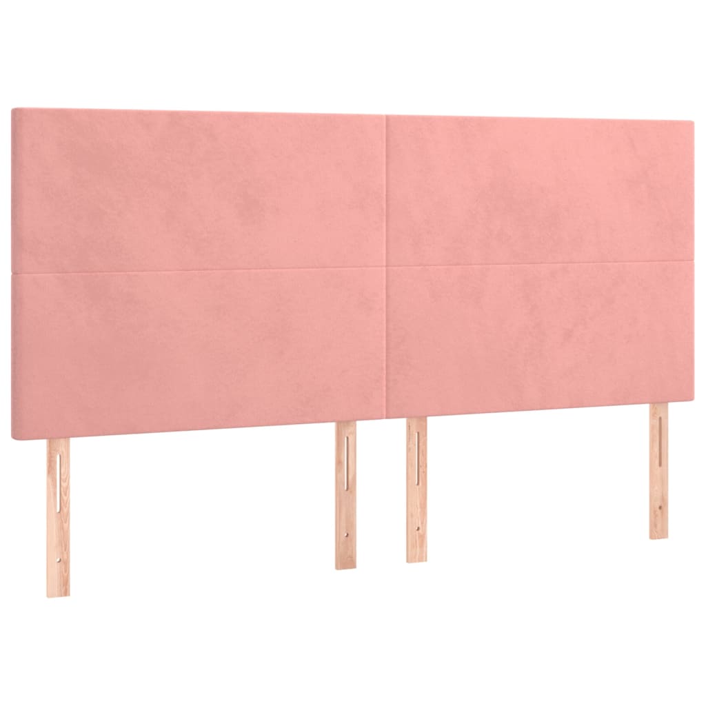 Tête de lit à LED Rose 200x5x118/128 cm Velours Têtes et pieds de lit vidaXL   