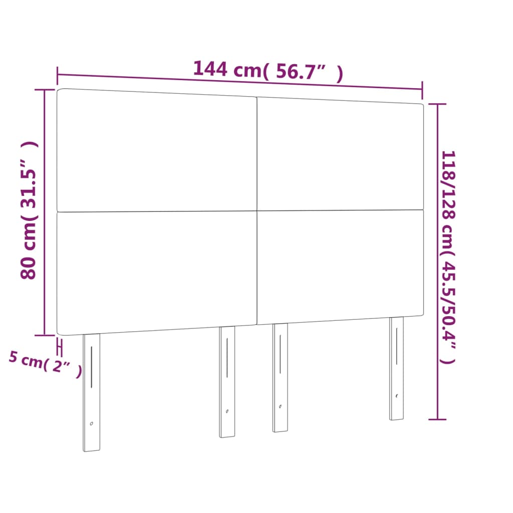 Tête de lit à LED Noir 144x5x118/128 cm Similicuir Têtes et pieds de lit vidaXL   