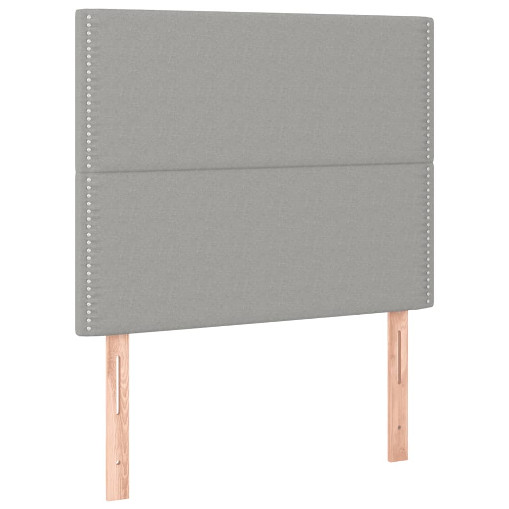 Tête de lit à LED Gris clair 90x5x118/128 cm Tissu Têtes et pieds de lit vidaXL   