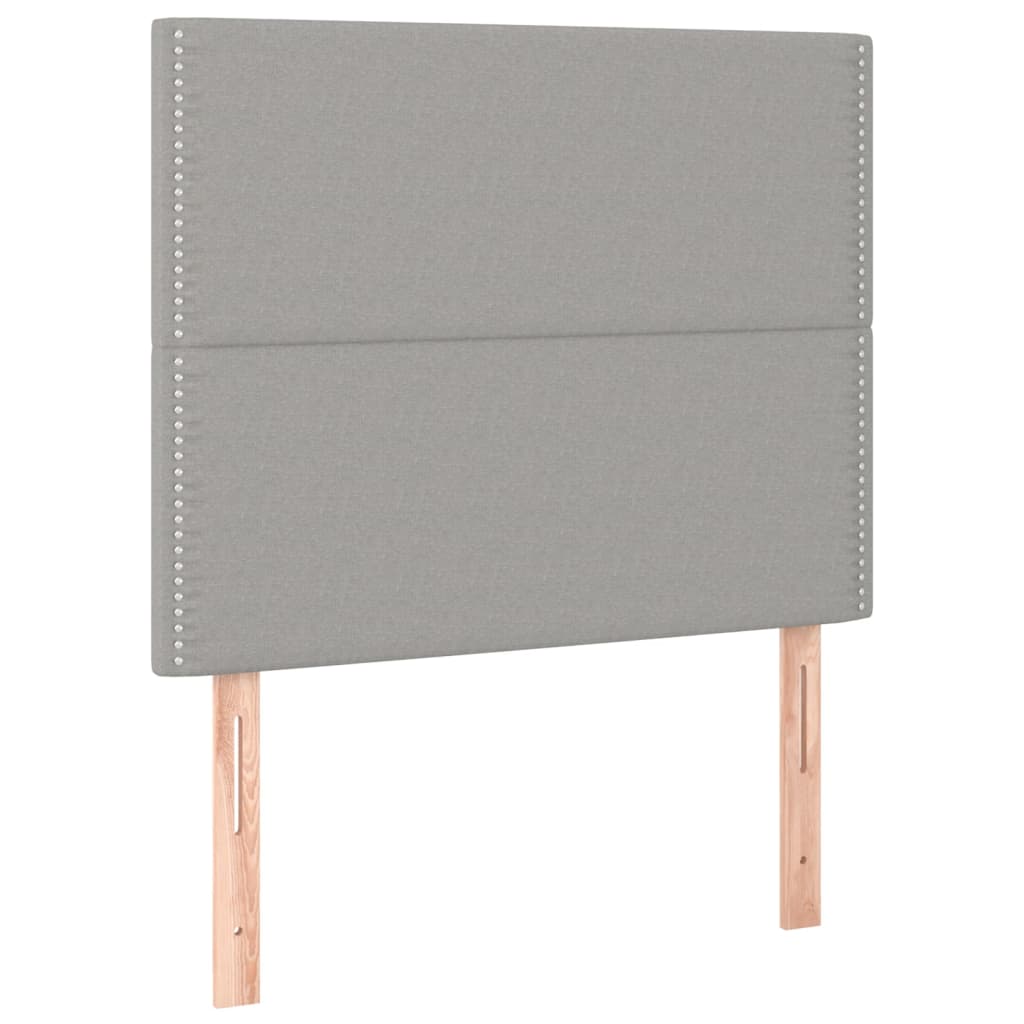 Tête de lit à LED Gris clair 100x5x118/128 cm Tissu Têtes et pieds de lit vidaXL   