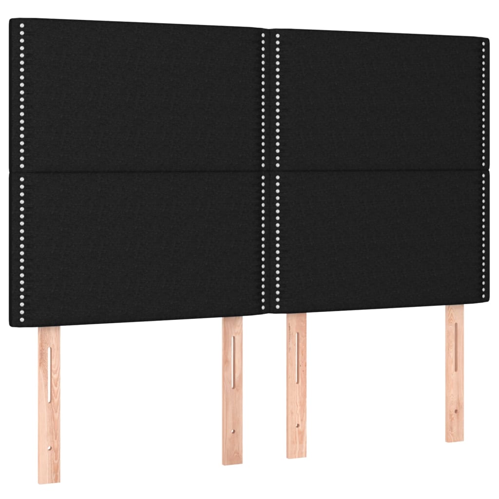 Tête de lit à LED Noir 144x5x118/128 cm Tissu Têtes et pieds de lit vidaXL   