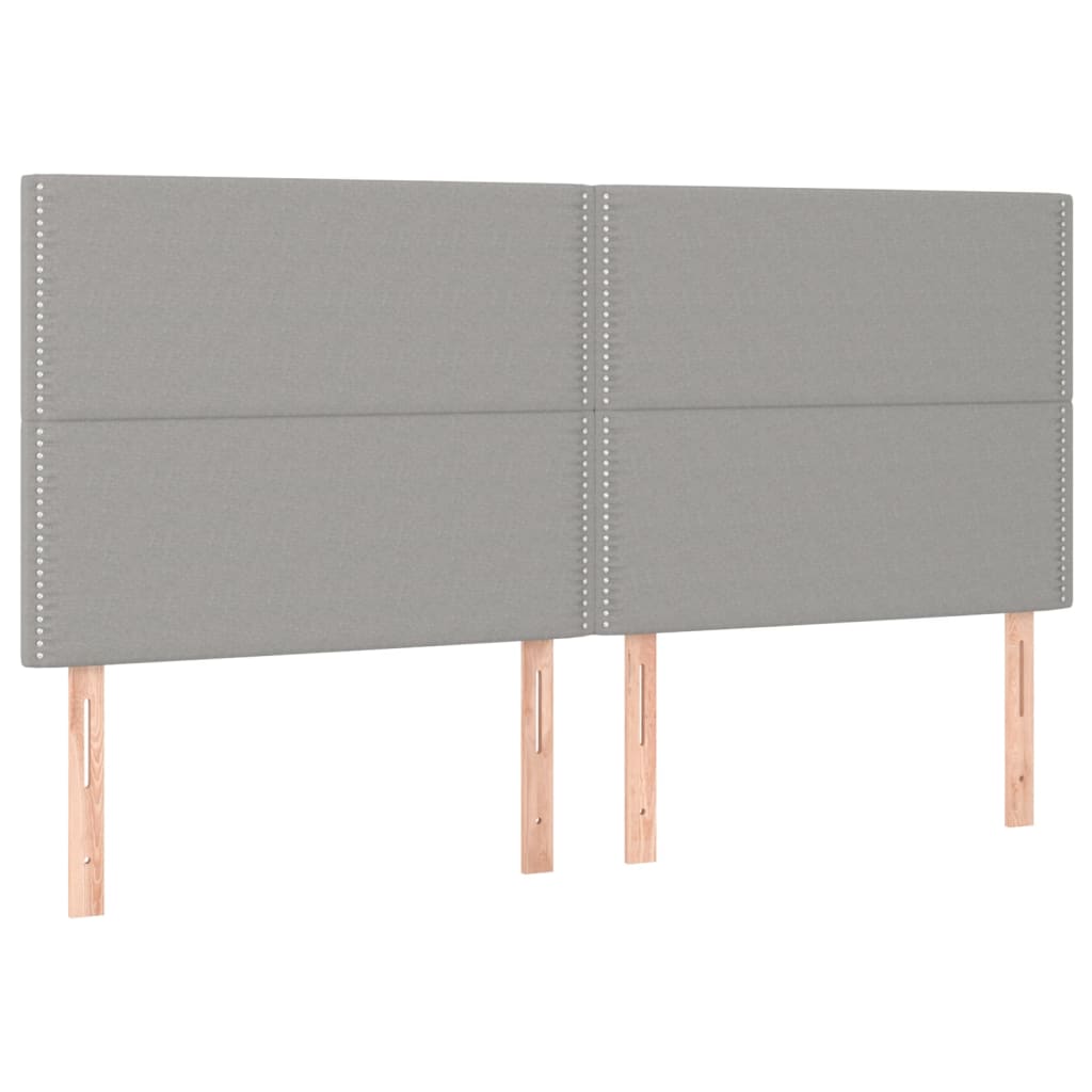 Tête de lit à LED Gris clair 200x5x118/128 cm Tissu Têtes et pieds de lit vidaXL   