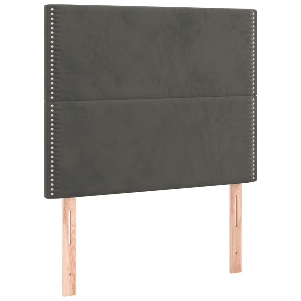 Tête de lit à LED Gris foncé 100x5x118/128 cm Velours Têtes et pieds de lit vidaXL   