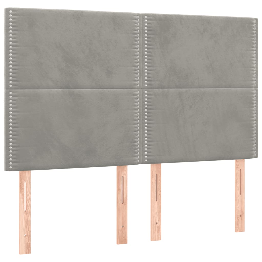 Tête de lit à LED Gris clair 144x5x118/128 cm Velours Têtes et pieds de lit vidaXL   