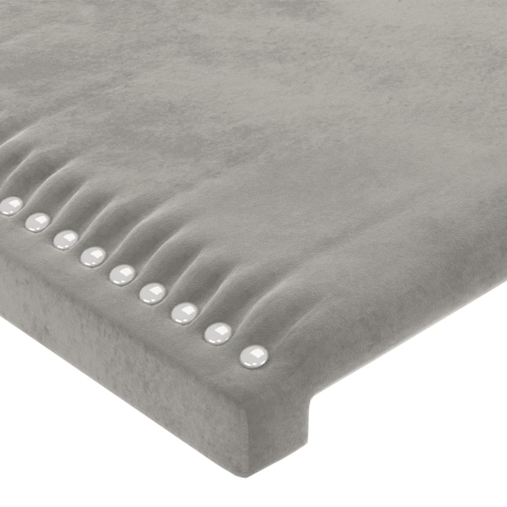 Tête de lit à LED Gris clair 144x5x118/128 cm Velours Têtes et pieds de lit vidaXL   