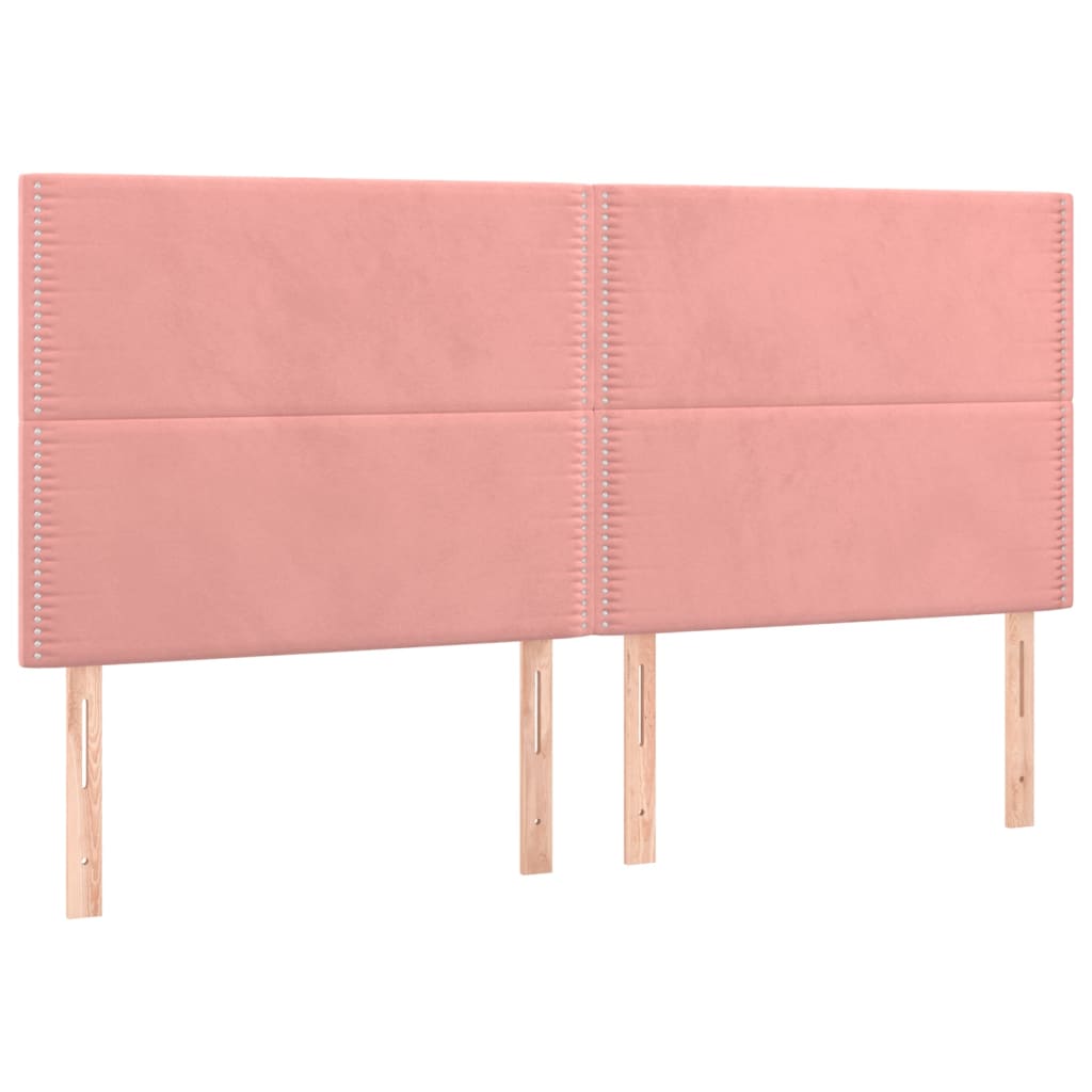 Tête de lit à LED Rose 160x5x118/128 cm Velours Têtes et pieds de lit vidaXL   