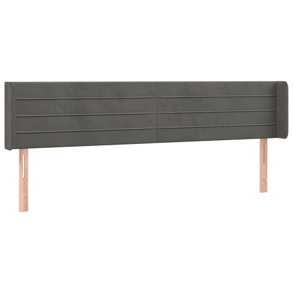 Tête de lit à LED Gris foncé 203x16x78/88 cm Velours Têtes et pieds de lit vidaXL   