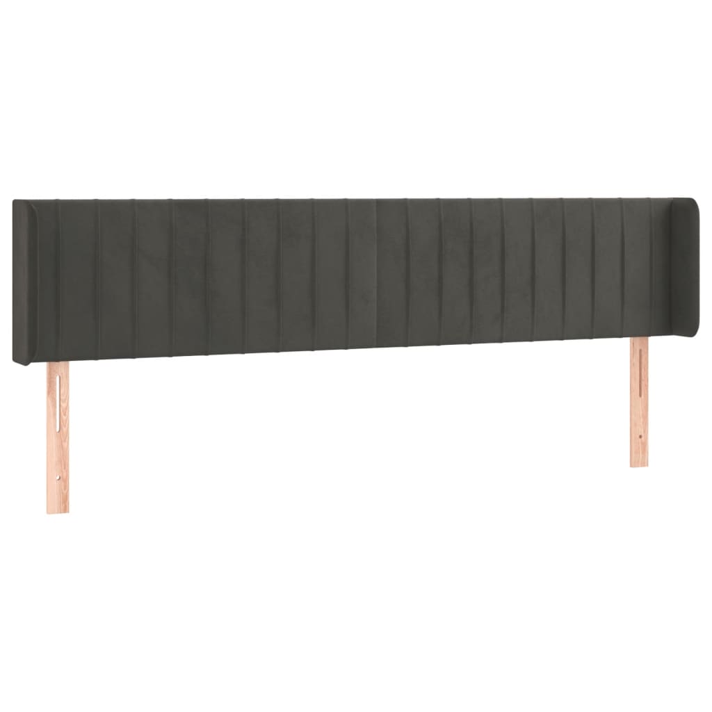 Tête de lit à LED Gris foncé 163x16x78/88 cm Velours Têtes et pieds de lit vidaXL   