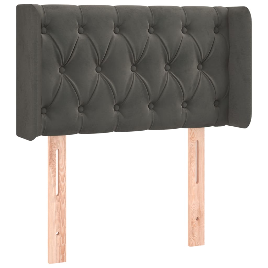 Tête de lit à LED Gris foncé 83x16x78/88 cm Velours Têtes et pieds de lit vidaXL   