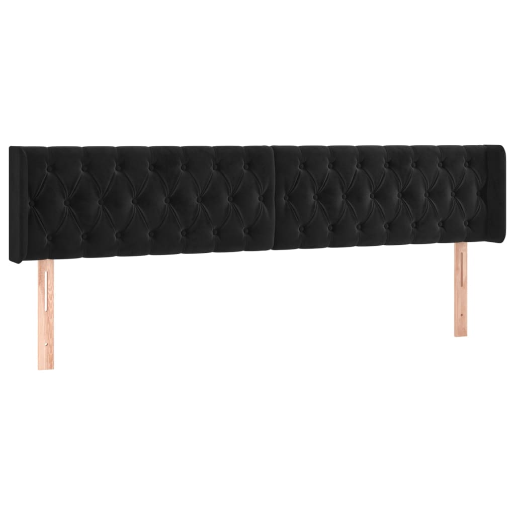 Tête de lit à LED Noir 203x16x78/88 cm Velours Têtes et pieds de lit vidaXL   