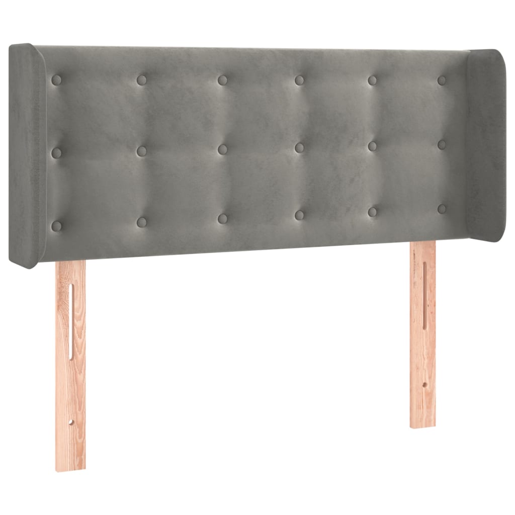 Tête de lit à LED Gris clair 83x16x78/88 cm Velours Têtes et pieds de lit vidaXL   