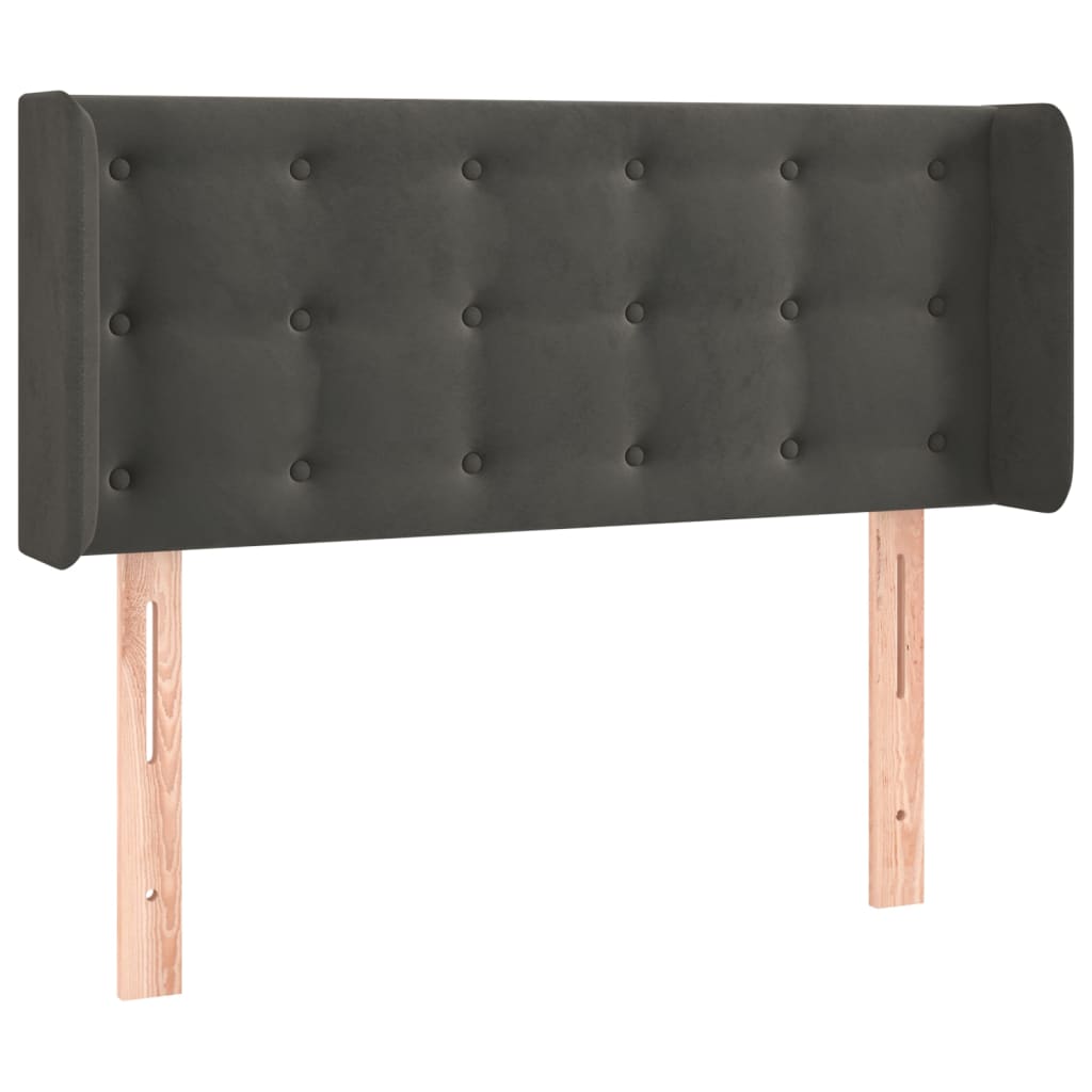 Tête de lit à LED Gris foncé 103x16x78/88 cm Velours Têtes et pieds de lit vidaXL   