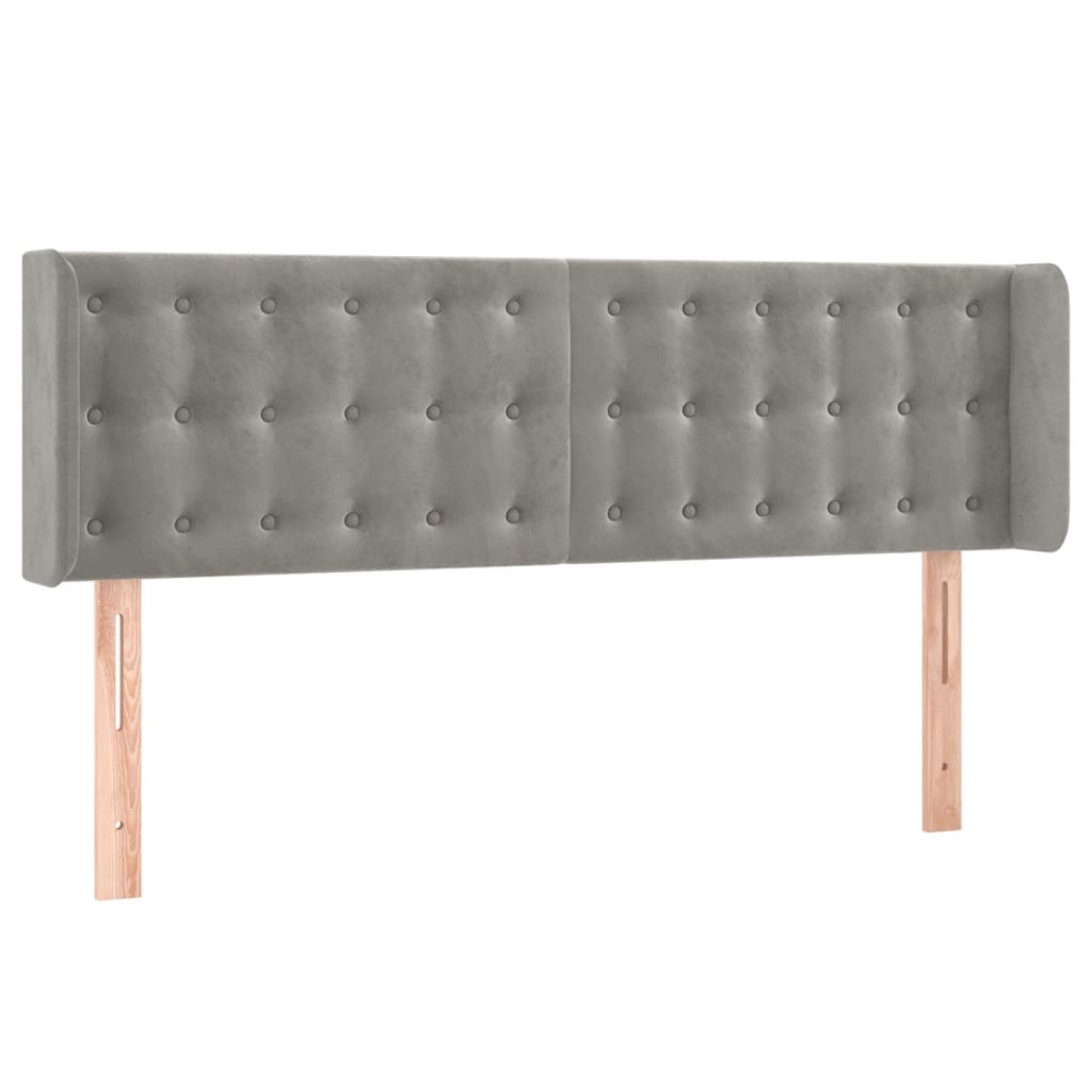 Tête de lit à LED Gris clair 147x16x78/88 cm Velours Têtes et pieds de lit vidaXL   