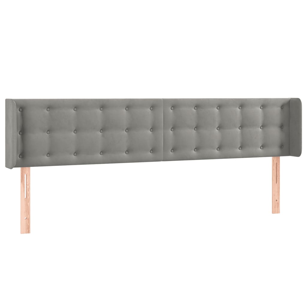 Tête de lit à LED Gris clair 183x16x78/88 cm Velours Têtes et pieds de lit vidaXL   