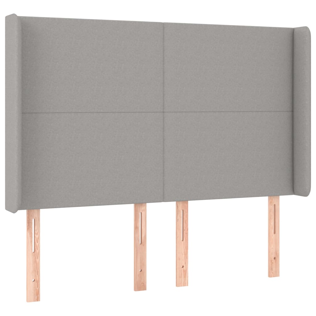 Tête de lit à LED Gris clair 147x16x118/128 cm Tissu Têtes et pieds de lit vidaXL   