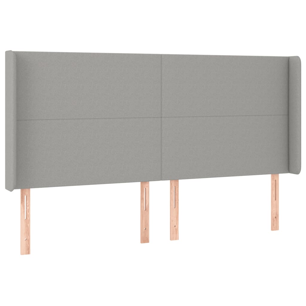 Tête de lit à LED Gris clair 163x16x118/128 cm Tissu Têtes et pieds de lit vidaXL   