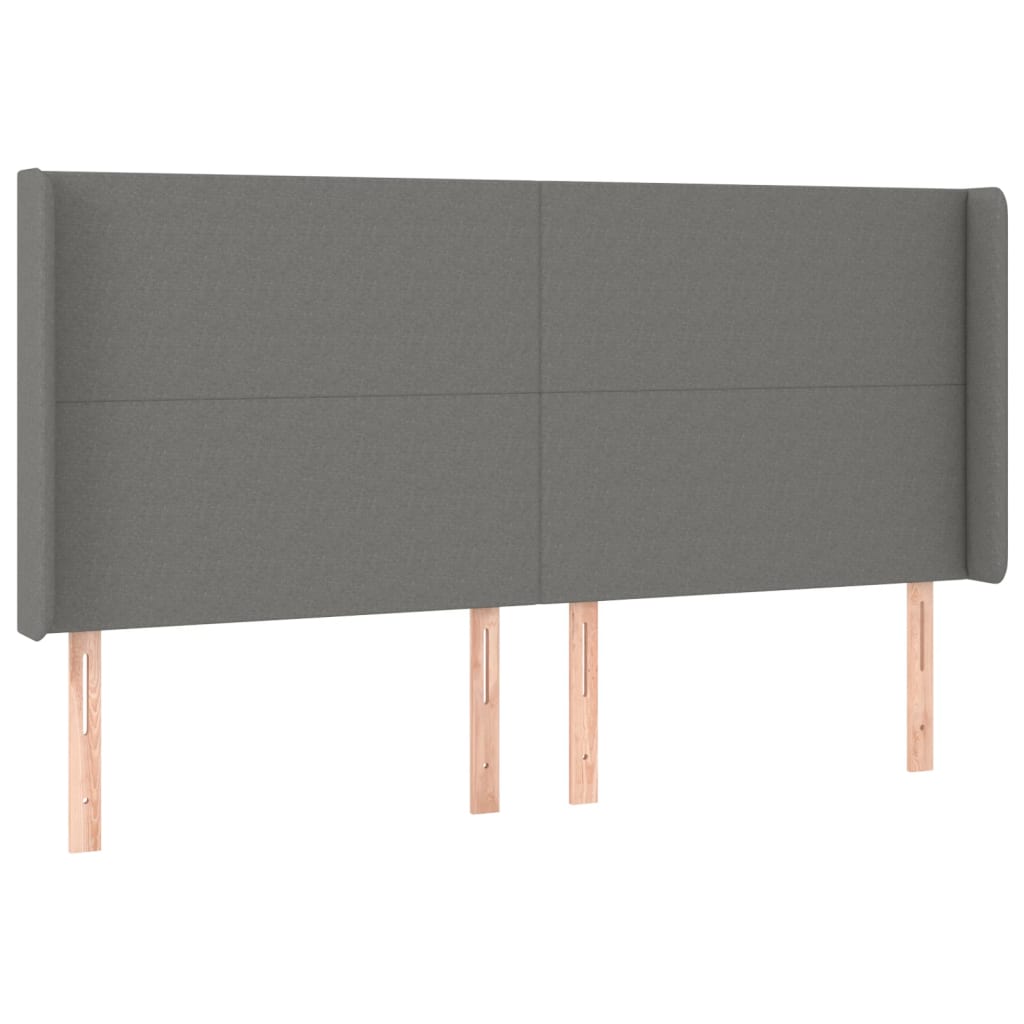 Tête de lit à LED Gris foncé 163x16x118/128 cm Tissu Têtes et pieds de lit vidaXL   