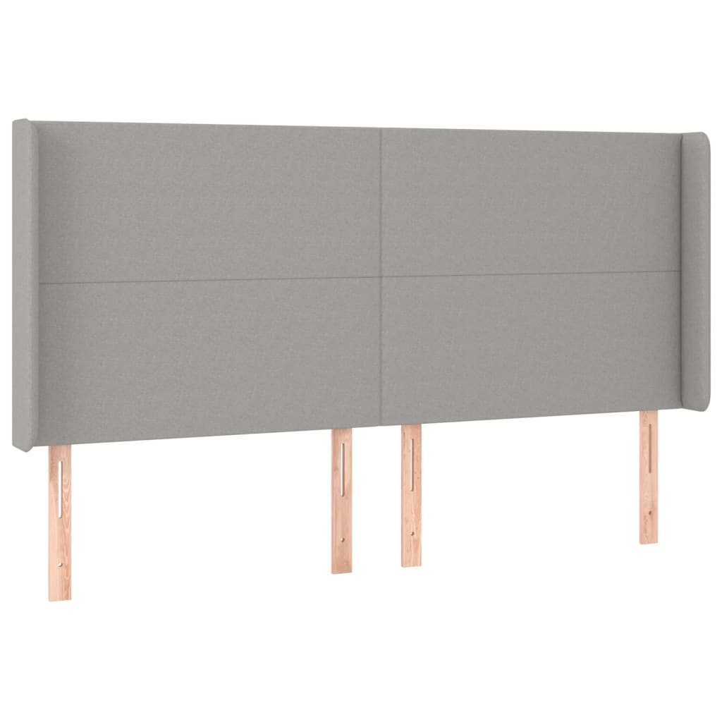 Tête de lit à LED Gris clair 183x16x118/128 cm Tissu Têtes et pieds de lit vidaXL   