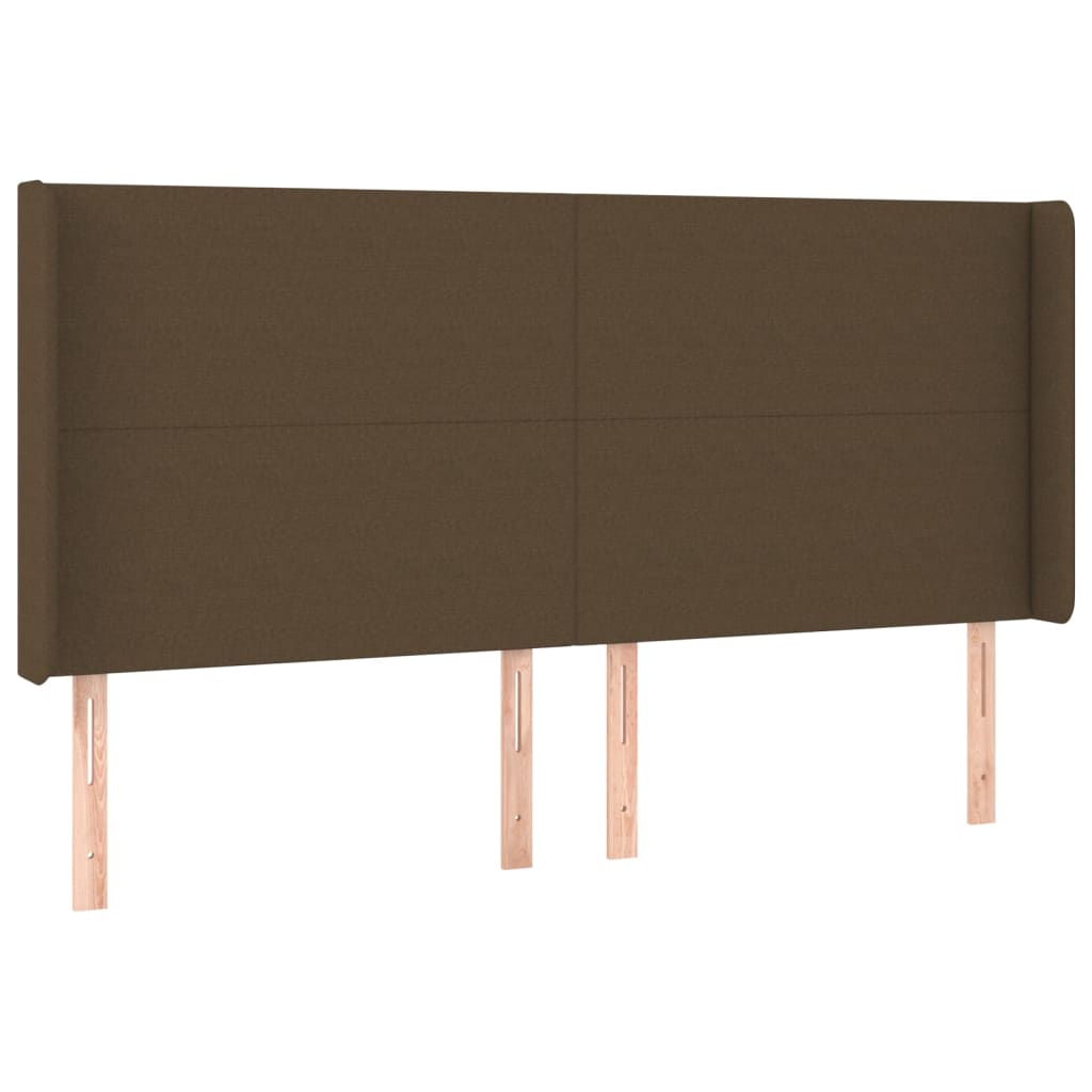 Tête de lit à LED Marron foncé 183x16x118/128 cm Tissu Têtes et pieds de lit vidaXL   