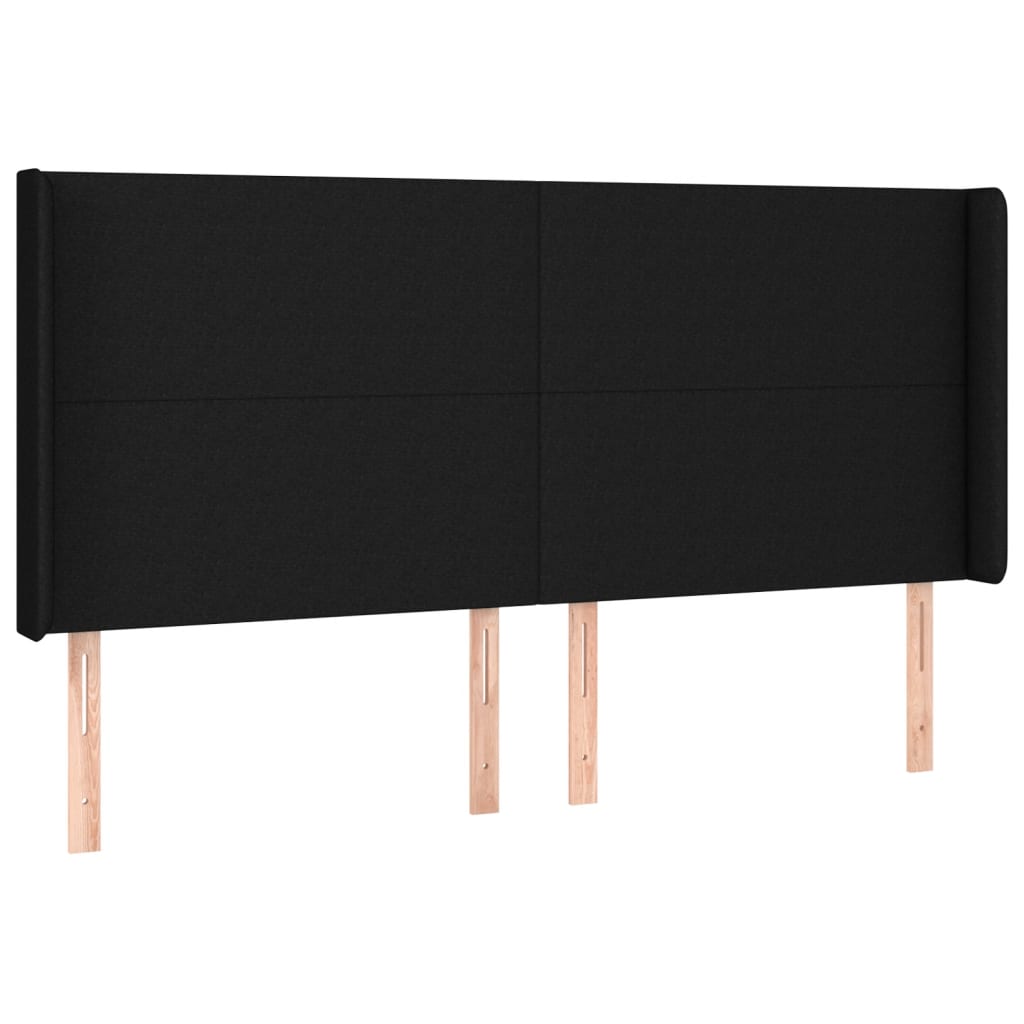 Tête de lit à LED Noir 203x16x118/128 cm Tissu Têtes et pieds de lit vidaXL   