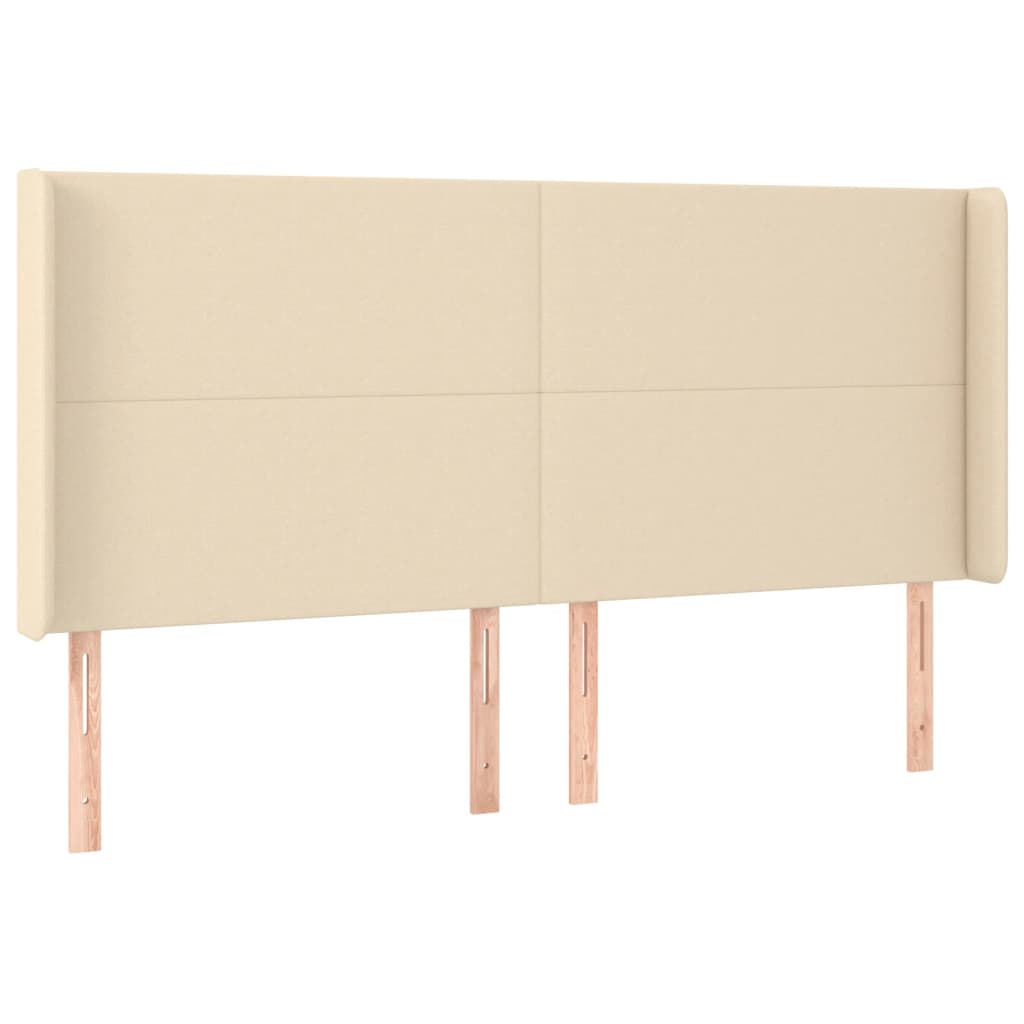 Tête de lit à LED Crème 203x16x118/128 cm Tissu Têtes et pieds de lit vidaXL   