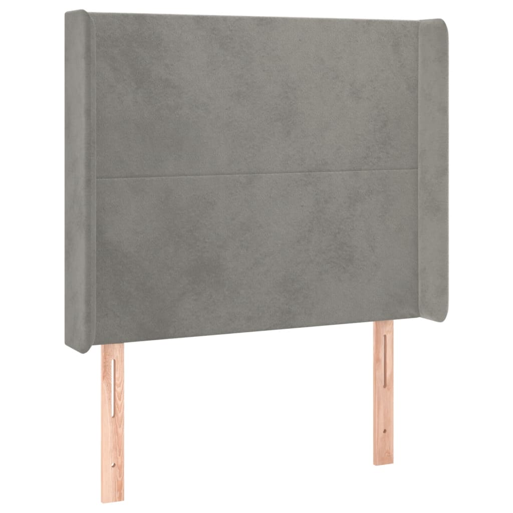 Tête de lit à LED Gris clair 83x16x118/128 cm Velours Têtes et pieds de lit vidaXL   