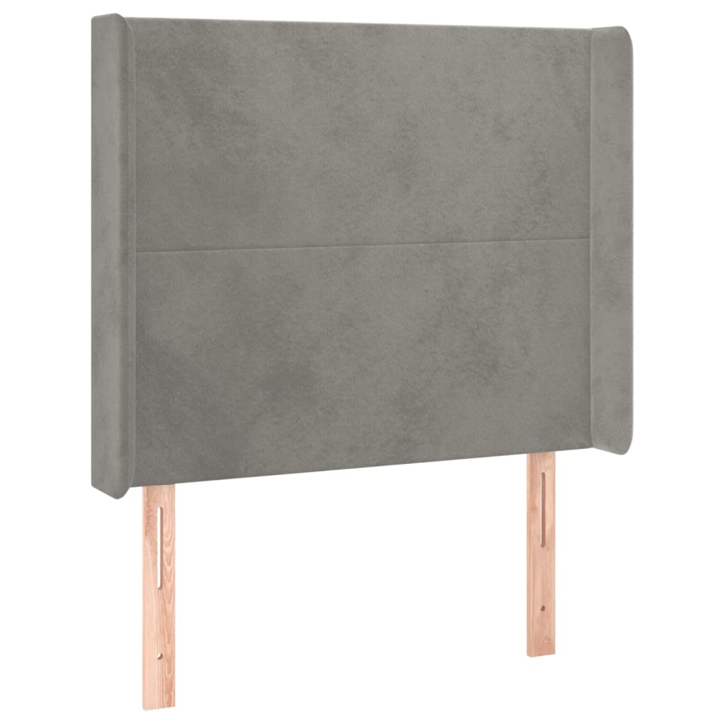 Tête de lit à LED Gris clair 93x16x118/128 cm Velours Têtes et pieds de lit vidaXL   