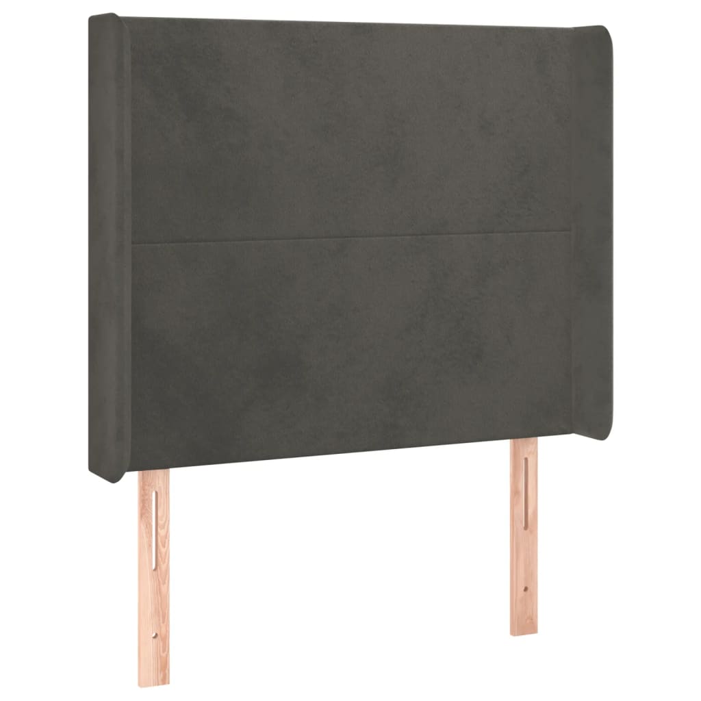 Tête de lit à LED Gris foncé 93x16x118/128 cm Velours Têtes et pieds de lit vidaXL   