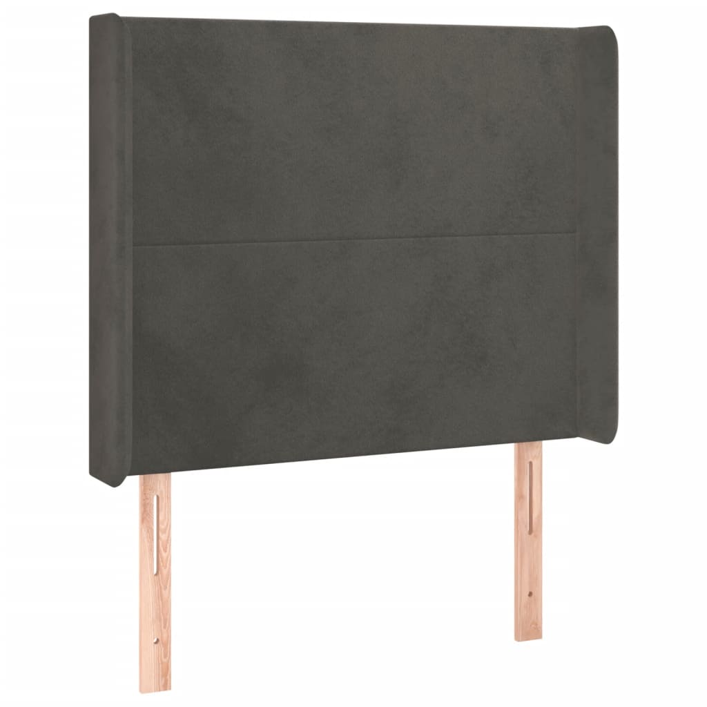 Tête de lit à LED Gris foncé 103x16x118/128 cm Velours Têtes et pieds de lit vidaXL   