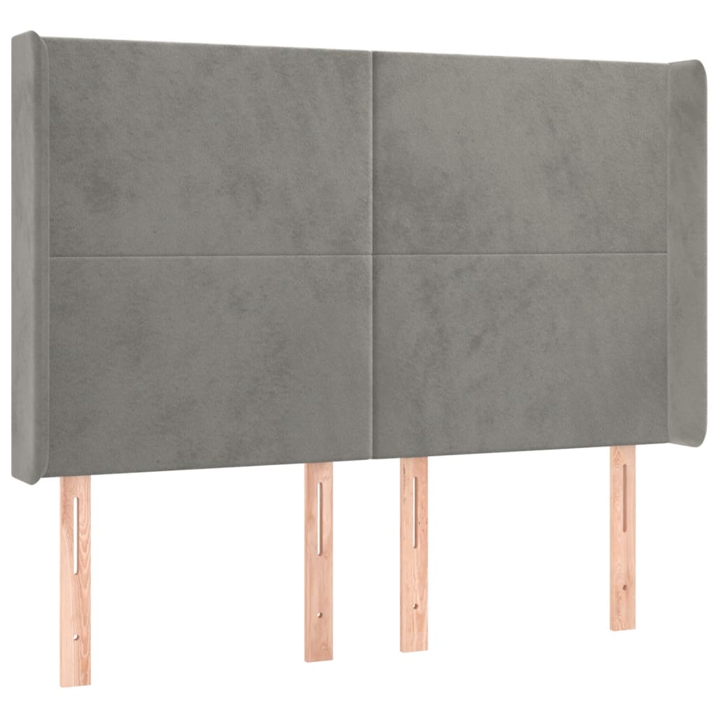 Tête de lit à LED Gris clair 147x16x118/128 cm Velours Têtes et pieds de lit vidaXL   