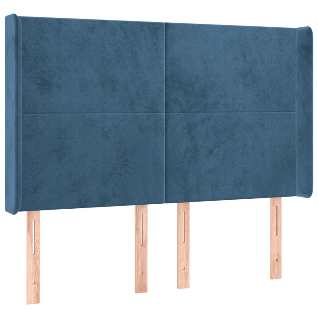 Tête de lit à LED Bleu foncé 147x16x118/128 cm Velours Têtes et pieds de lit vidaXL   