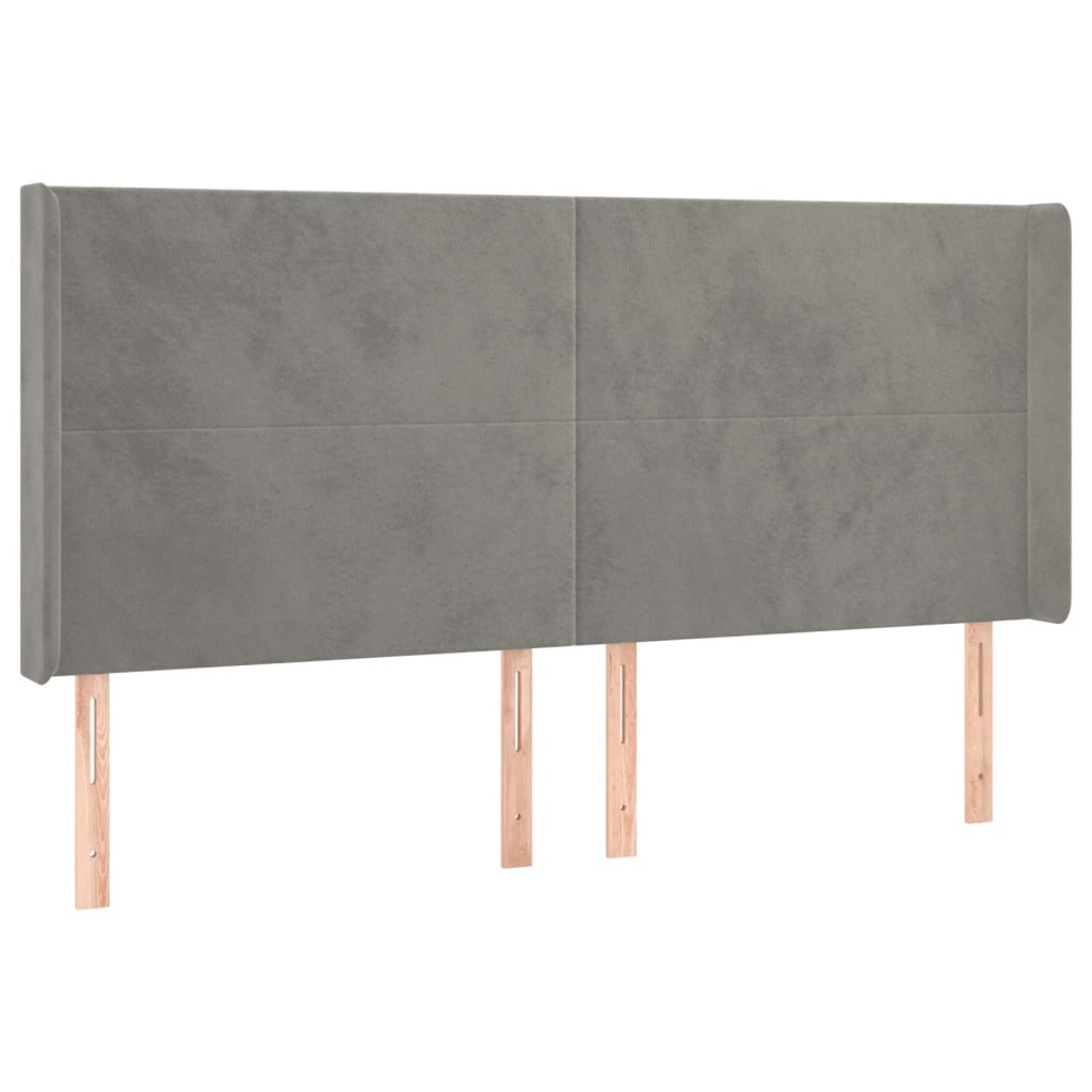 Tête de lit à LED Gris clair 183x16x118/128 cm Velours Têtes et pieds de lit vidaXL   