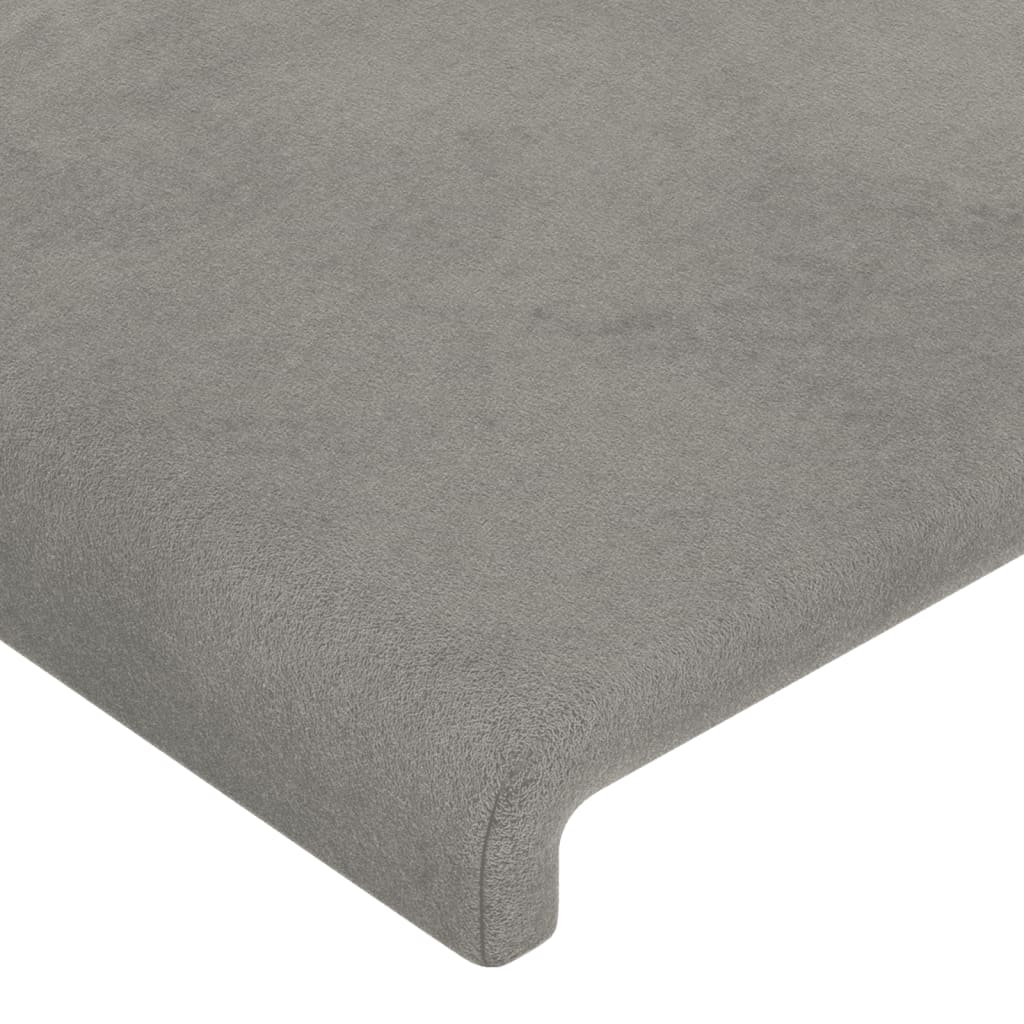 Tête de lit à LED Gris clair 203x16x118/128 cm Velours Têtes et pieds de lit vidaXL   