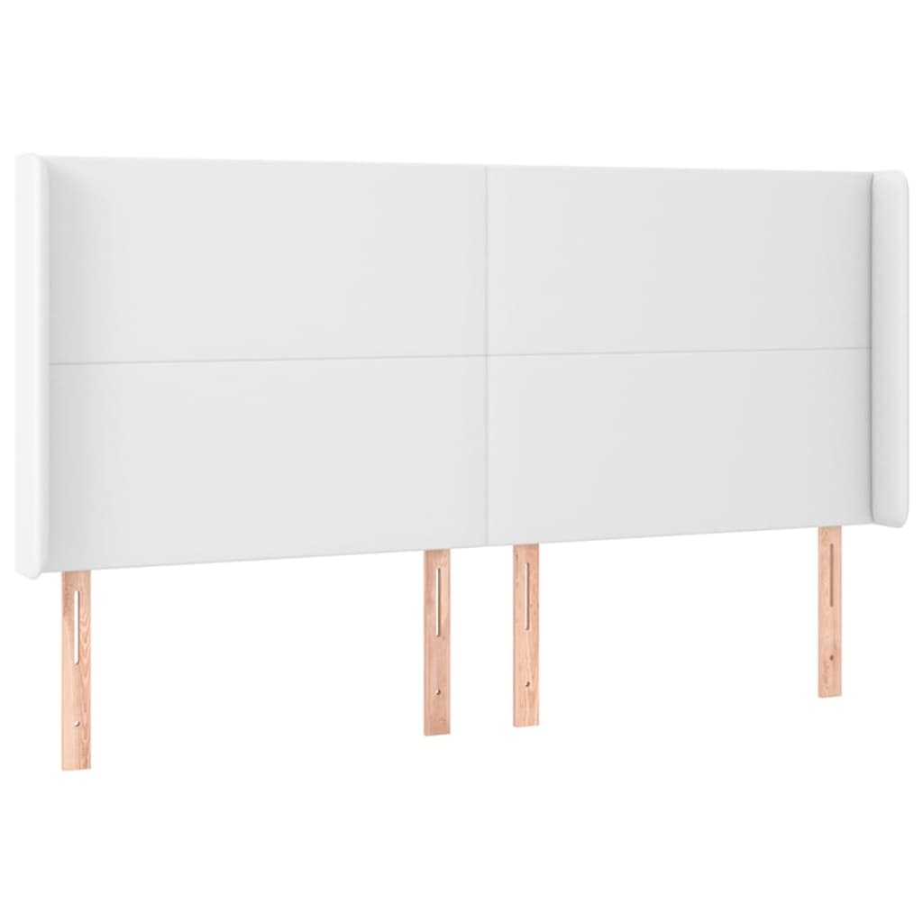 Tête de lit à LED Blanc 203x16x118/128 cm Similicuir Têtes et pieds de lit vidaXL   