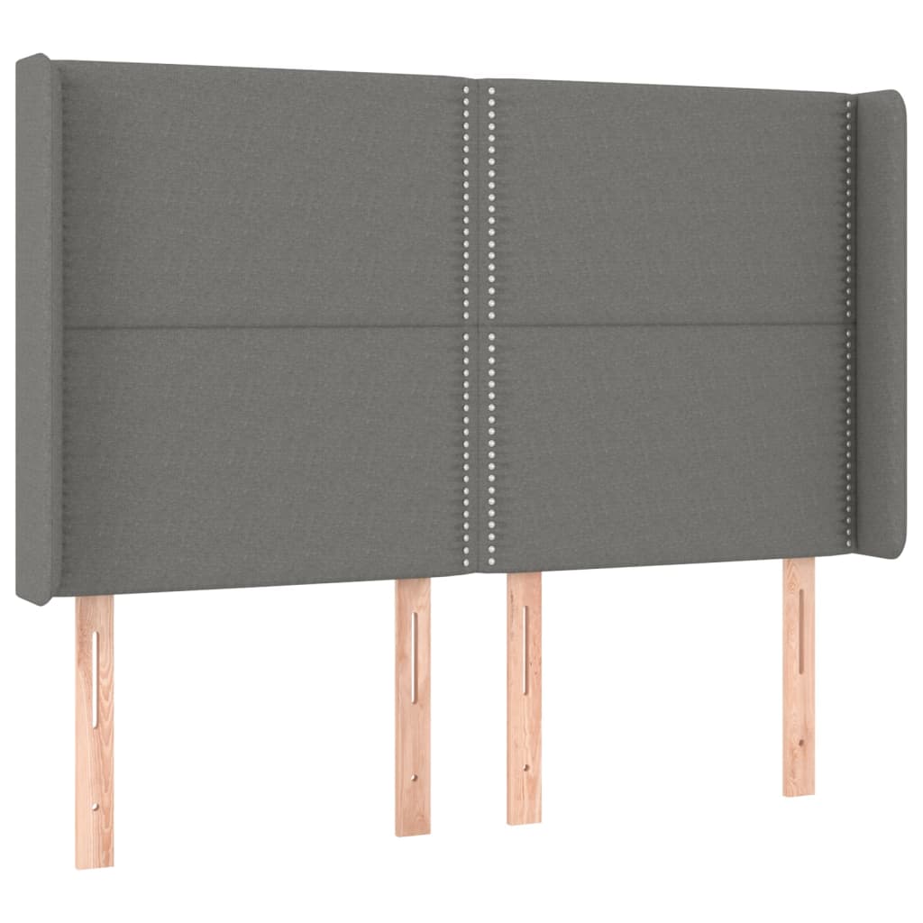 Tête de lit à LED Gris foncé 147x16x118/128 cm Tissu Têtes et pieds de lit vidaXL   