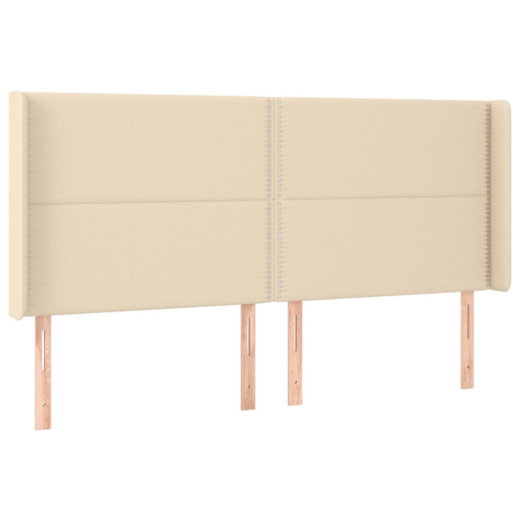 Tête de lit à LED Crème 163x16x118/128 cm Tissu Têtes et pieds de lit vidaXL   