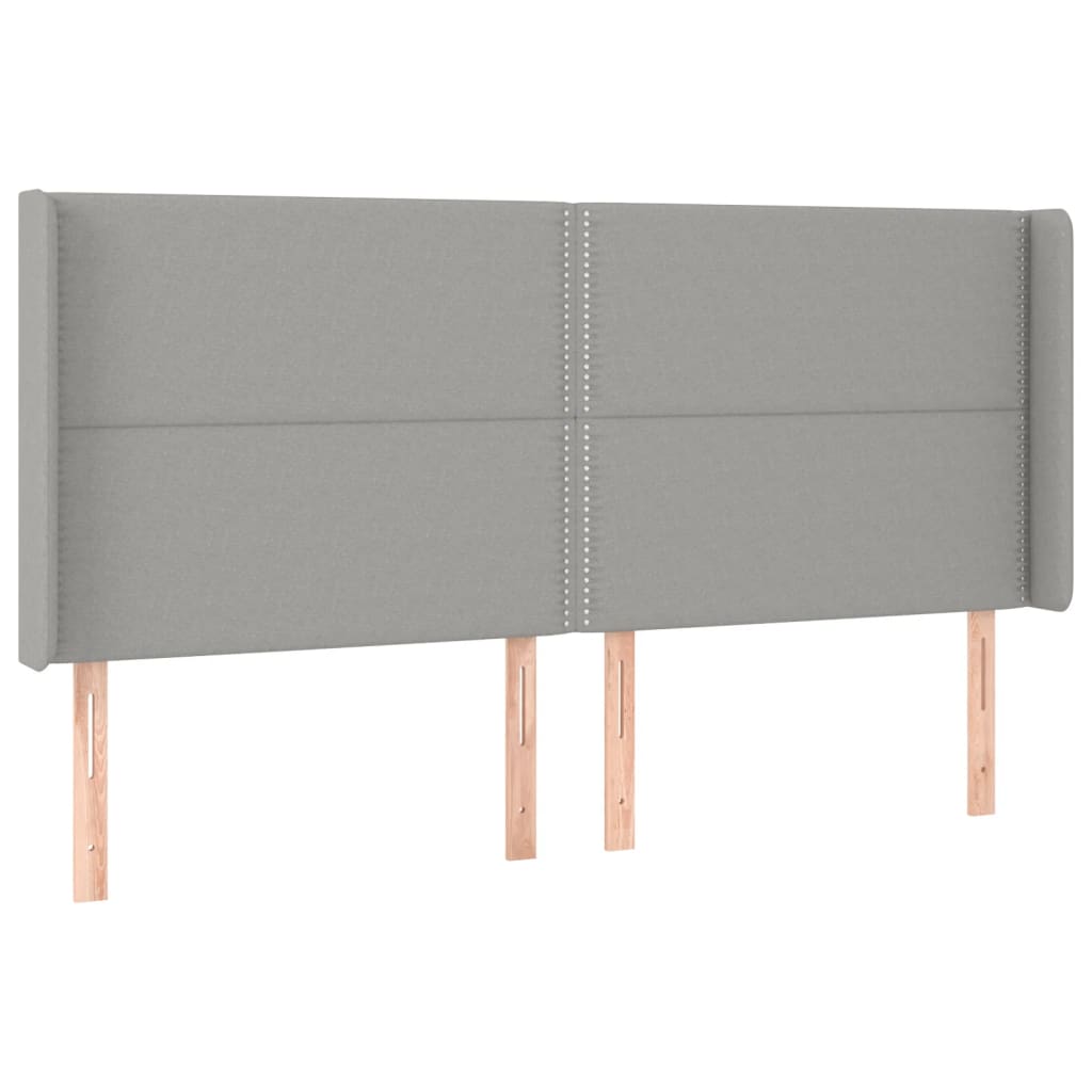 Tête de lit à LED Gris clair 183x16x118/128 cm Tissu Têtes et pieds de lit vidaXL   