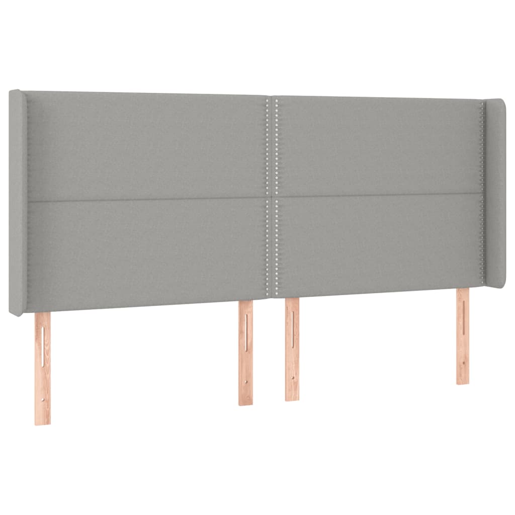 Tête de lit à LED Gris clair 203x16x118/128 cm Tissu Têtes et pieds de lit vidaXL   