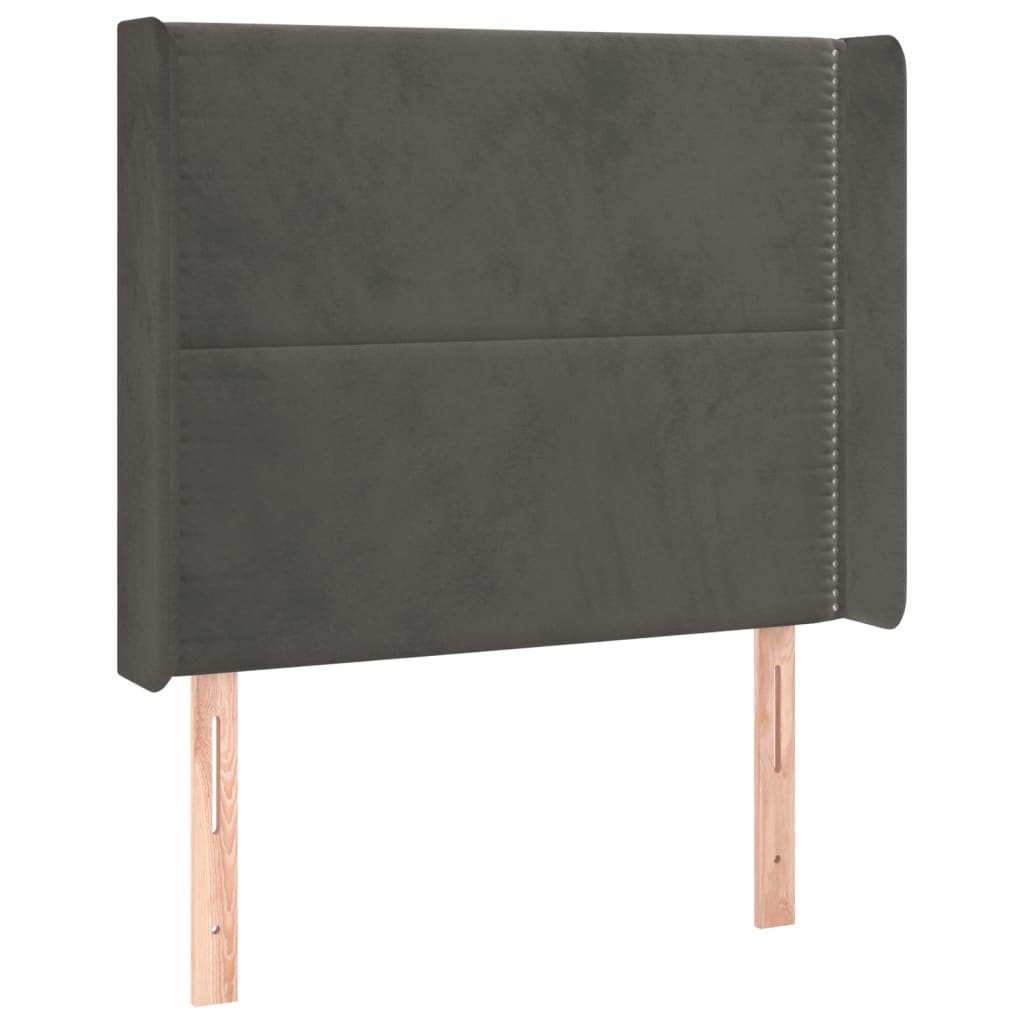 Tête de lit à LED Gris foncé 83x16x118/128 cm Velours Têtes et pieds de lit vidaXL   