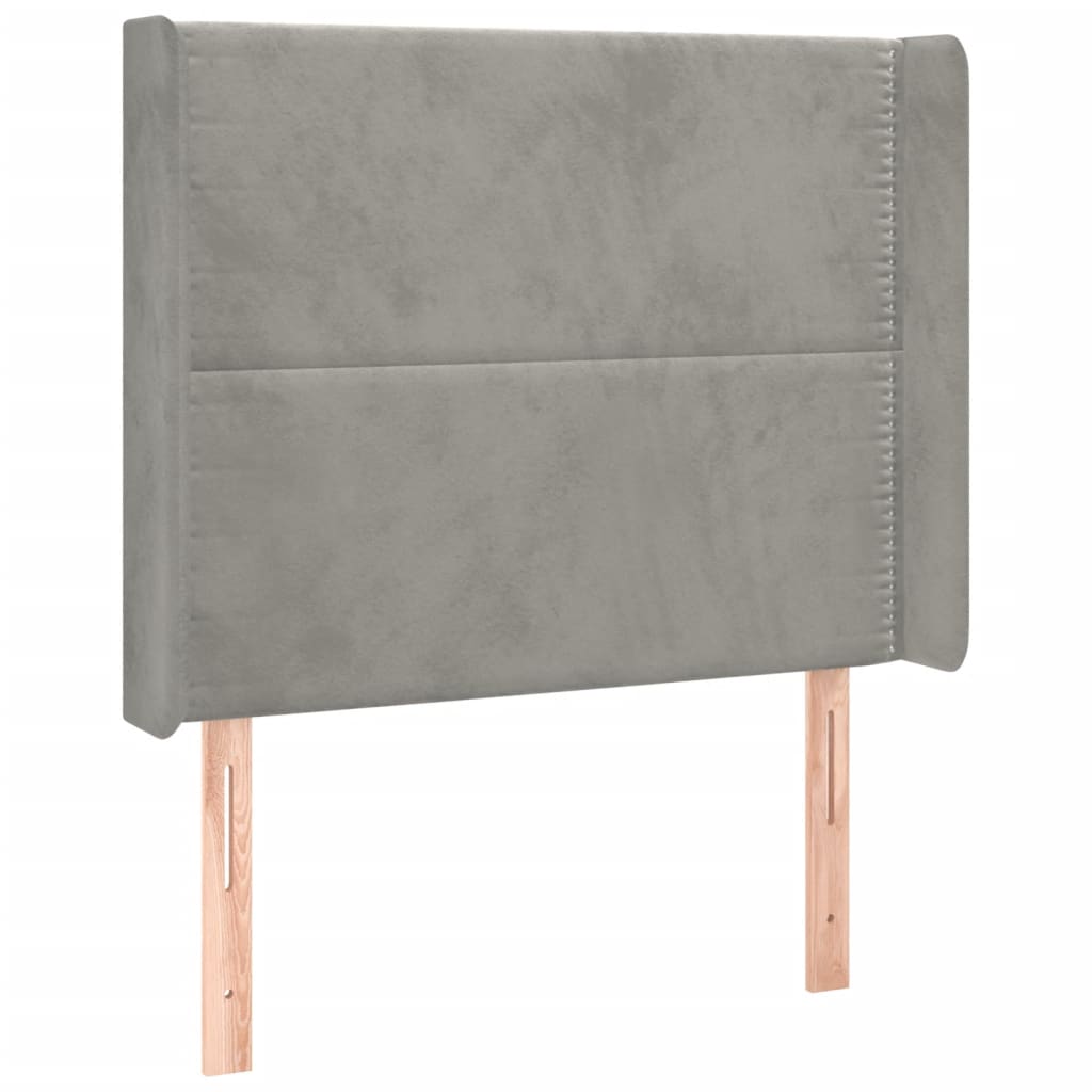 Tête de lit à LED Gris clair 103x16x118/128 cm Velours Têtes et pieds de lit vidaXL   